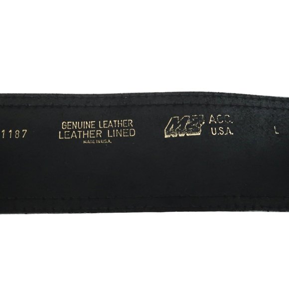 vtg 80s MZ ACCESSORIES Embossed leather wide belt sz L main image 6